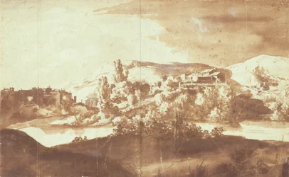 Italienisches Dorf an einem Fluss, ca. 1627